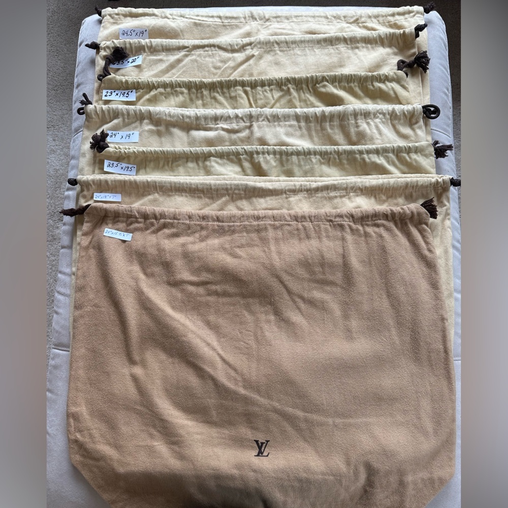 Reseller Lot Louis Vuitton Drawstring Dust Bags –Lot of 7 –Authentic Extra large
